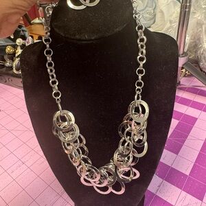 set of earrings and necklace